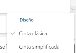 Diseño de la cinta de opciones